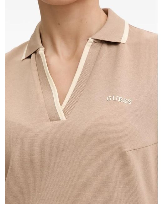 Guess Natural Sleeveless Polo-Collar Mini Dress