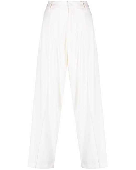 Pantalon en laine à plis GIUSEPPE DI MORABITO en coloris White