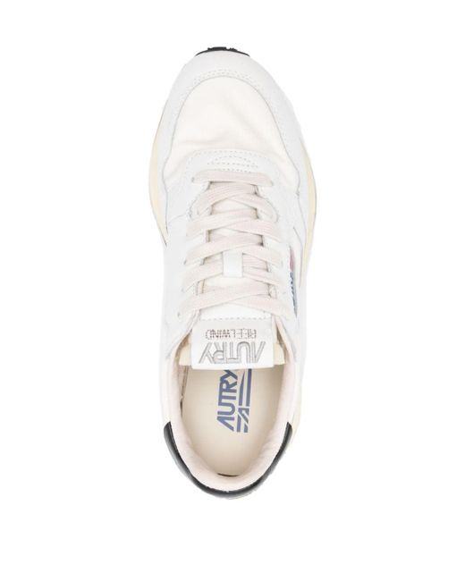 Autry White Reelwind Lace-Up Pannelled Leather Sneakers