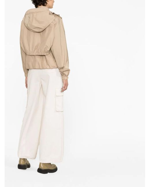 Brunello Cucinelli Natural Layered Hooded Jacket