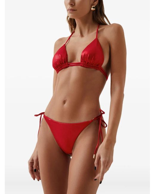 SOFIA ERHAN Red Shimmer Triangle Bikini