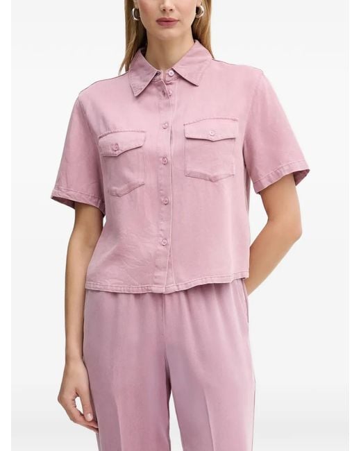 Silvian Heach Pink Buttoned Pocket Shirt