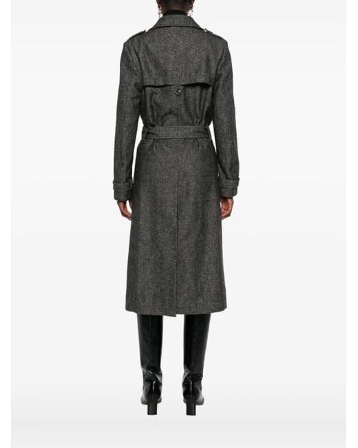Eraldo Gray Belted Double-Breasted Coat