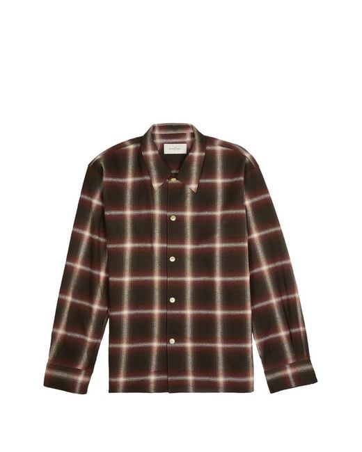 Second/Layer Brown Logan Check-Pattern Shirt for men