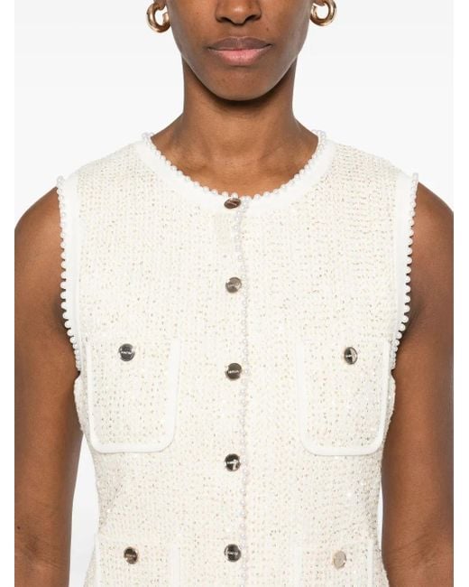 Sandro Natural Tweed-Weste
