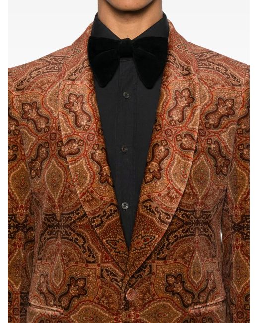 Fursac Brown Single-Breasted Blazer for men