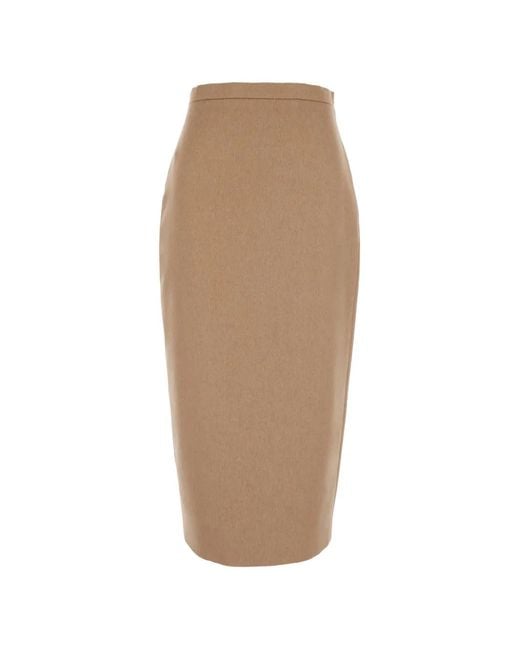 Max Mara Natural Rear-Slit Pencil Skirt