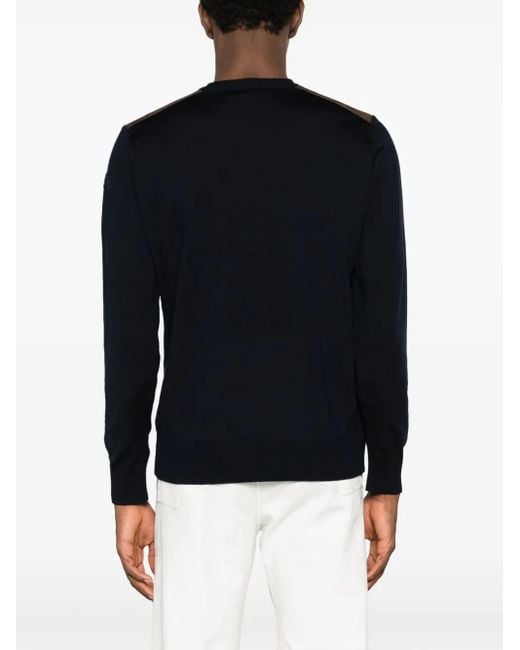 Paul & Shark Blue Crew-Neck Virgin Wool Jumper for men