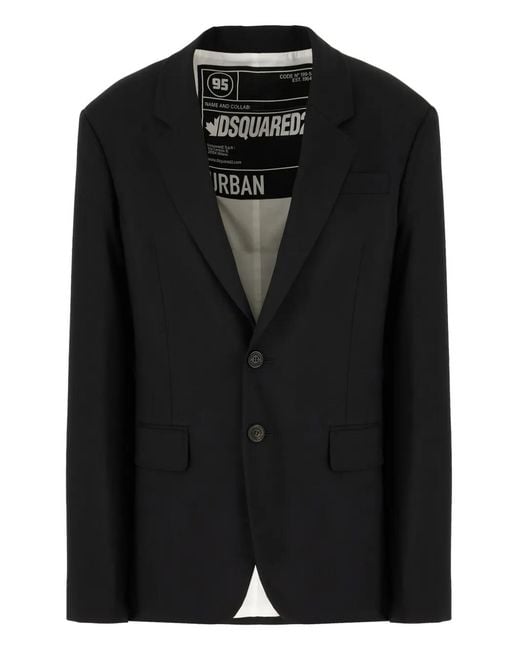 DSquared² Black Single-Breasted Blazer