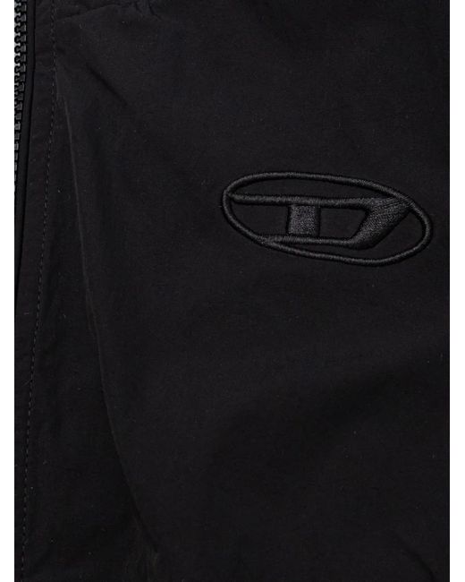 DIESEL Blue Mini Logo Jacket With Zip Fastening