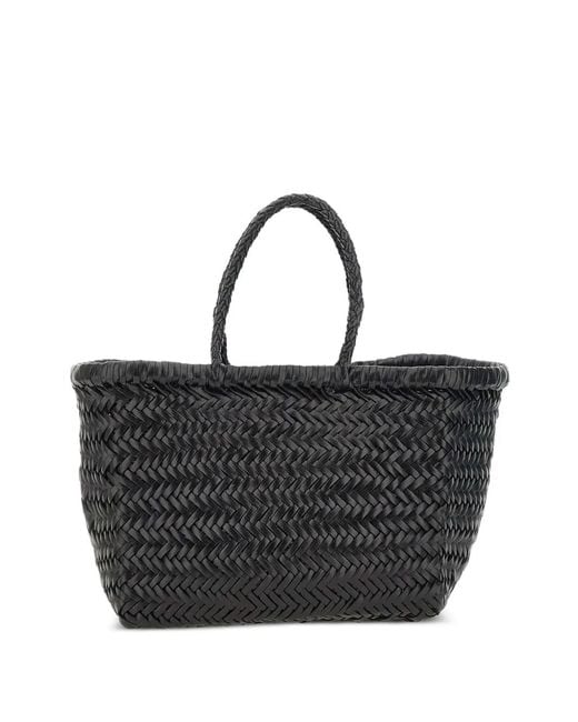 Dragon Diffusion Black Petit Sac Cabas Triple Jump En Cuir Tressé
