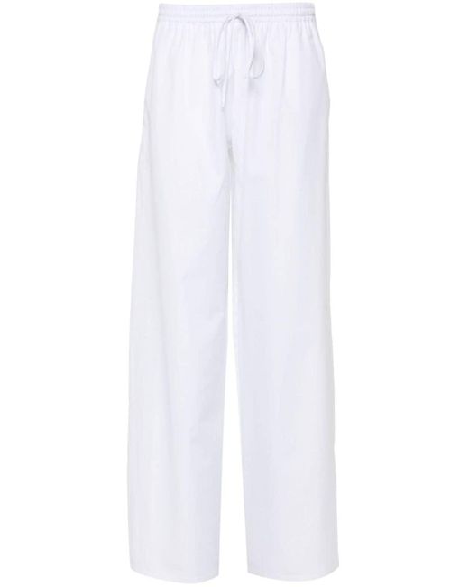 Ermanno Scervino White Cotton Wide-leg Trousers