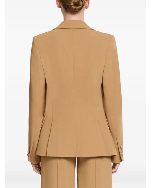 Elie Saab Natural Notched-Lapels Blazer