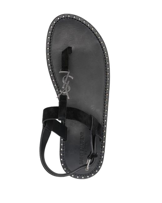 Saint Laurent Black Nero Leather Sandals For for men