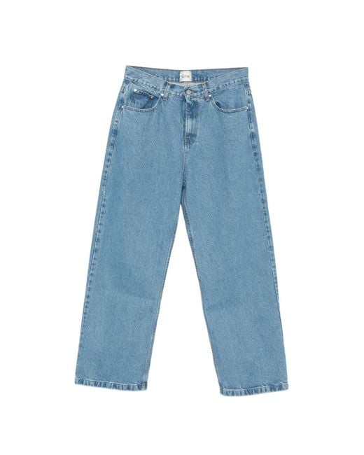Arte' Blue Logo-Print Straight-Leg Jeans for men