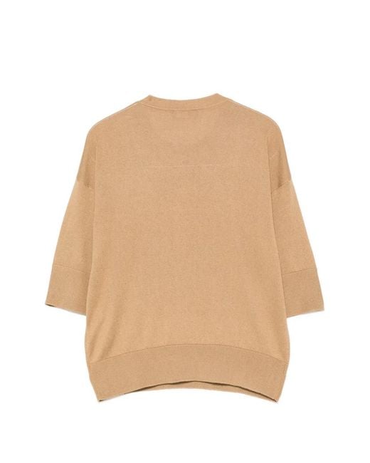 Alpha Studio Natural Crew Neck Top