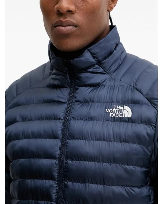 The North Face Blue Logo-Print Quilted Jacket for men