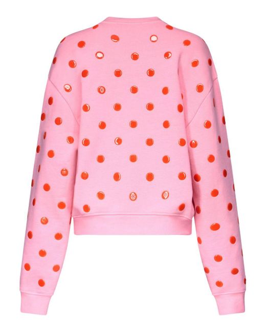 Area Pink Polka-dot Cotton Sweatshirt