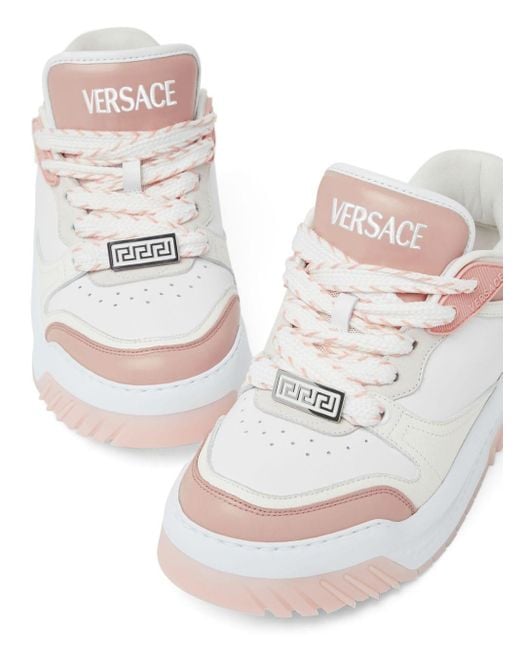 Versace White Odissea Leather Sneakers