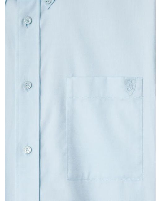 Chemise À Logo Brodé Burberry pour homme en coloris Blue