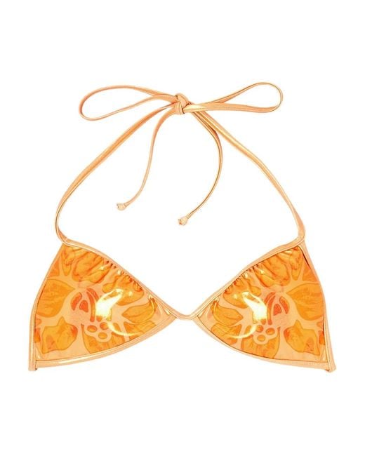 DIESEL Orange X Karol G Tropik_Ta Floral-Print Bikini Top