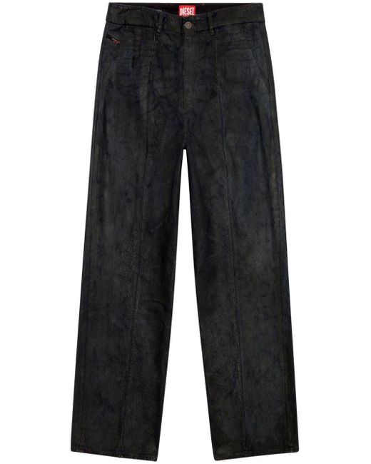 DIESEL Blue D-chino-work Coated Straight-leg Jeans for men