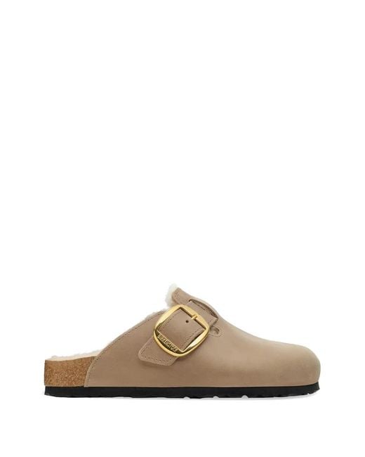 Birkenstock Brown Boston Big-Buckle Mules