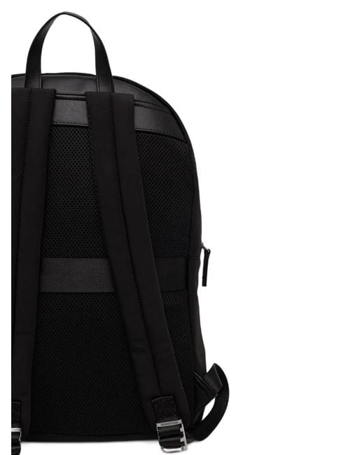 Gant Black Logo-Patch Zip-Around Backpack for men