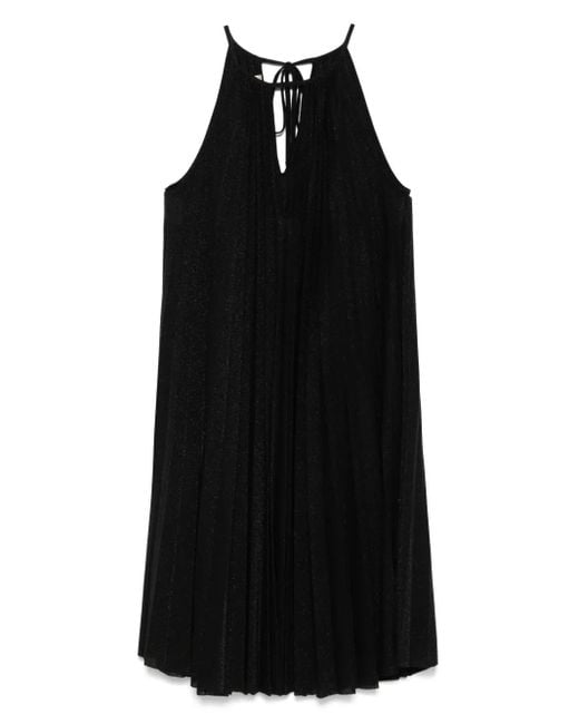 Kaos Black Plissé Mini Dress