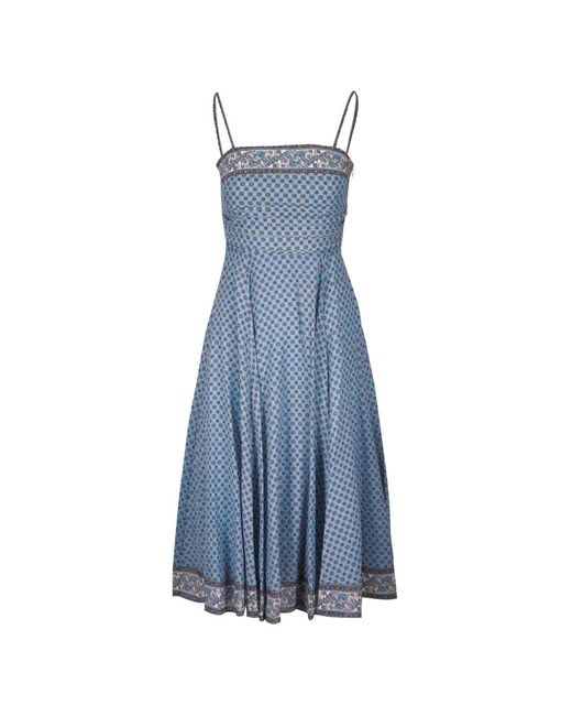 Veronica Beard Blue Lana Floral Midi Dress