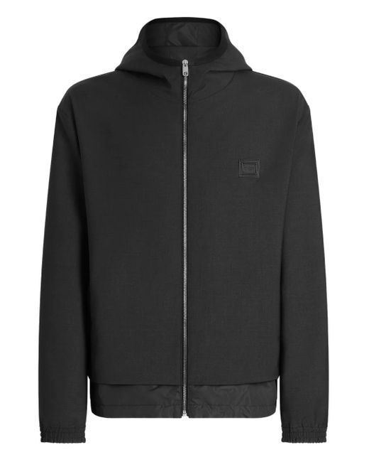 Dolce & Gabbana メンズ ブラック Wool Canvas Hooded Jacket