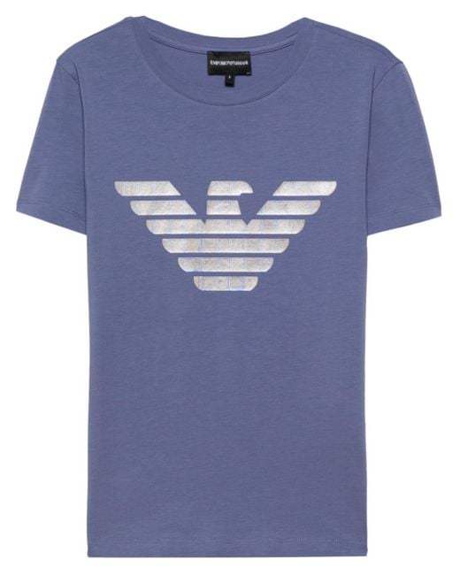 T-shirt à logo imprimé Emporio Armani en coloris Blue