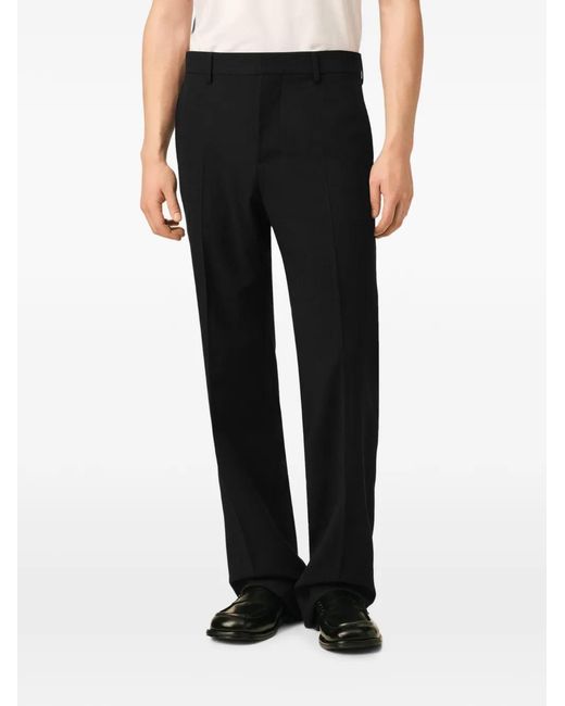 AMI Wollen Straight Broek in het Black voor heren