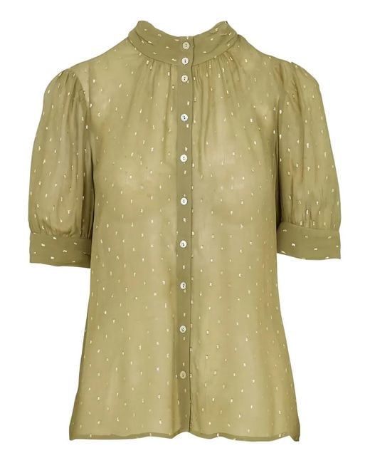 Ba&sh Green Mimi Buttoned Blouse