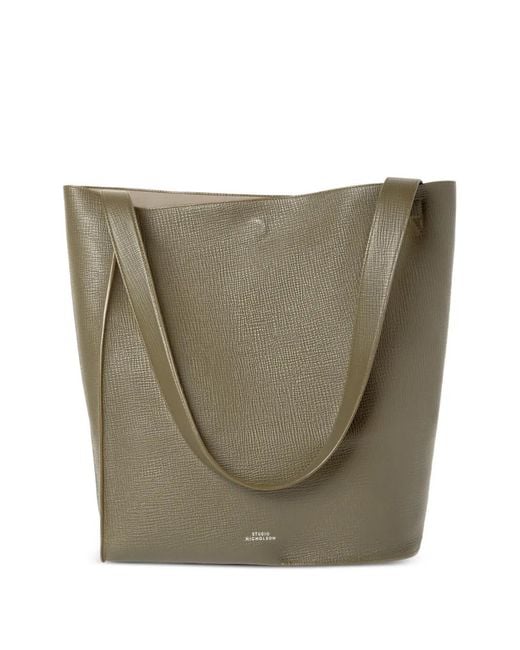 Studio Nicholson Gray Sac Porté Épaule Doublet Type 2 En Cuir Grainé
