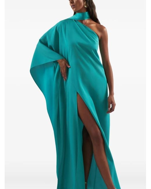 Taller Marmo Blue Paloma One-Shoulder Maxi Dress