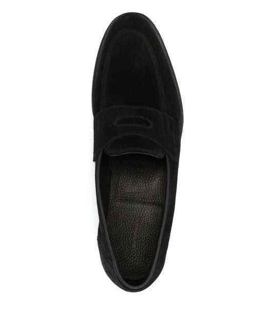 John Lobb Suède Loafers in het Black voor heren