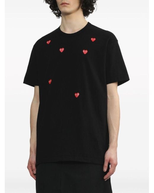 メンズ COMME DES GARÇONS PLAY Scattered Hearts Tシャツ Black