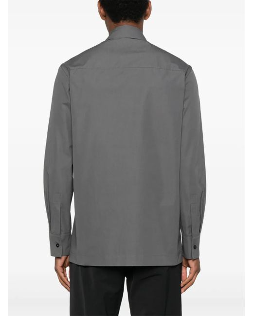 Jil Sander Overhemd Met Gestrikte Hals En Lange Mouwen in het Gray voor heren