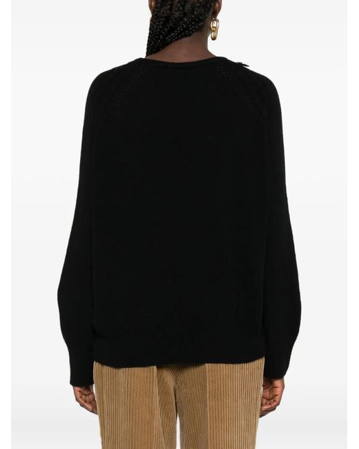 Ermanno Scervino Black Lace-Insert Knit Sweater
