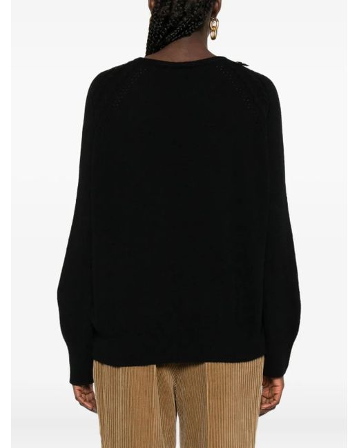 Ermanno Scervino Black Lace-Insert Knit Sweater