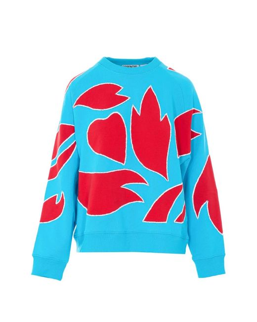 Essentiel Antwerp Blue Sequin Crewneck Sweatshirt