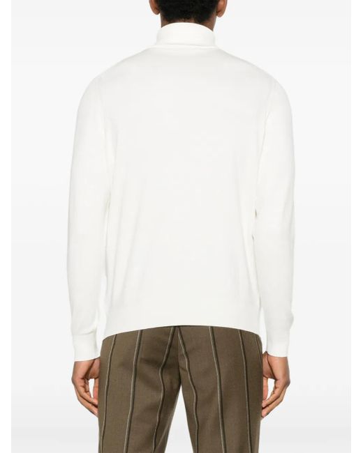 Diktat White Roll-Neck Sweater for men