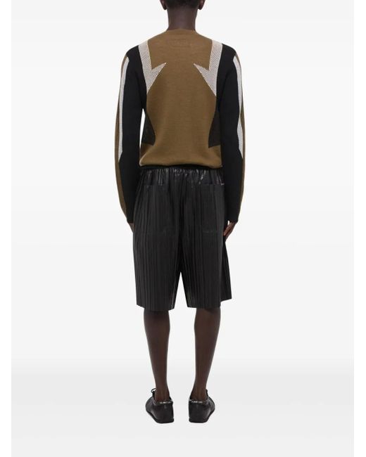 Helmut Lang Black Leather Shorts for men