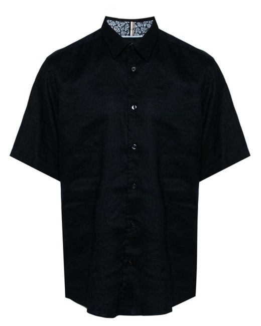 Boss Black Classic-collar Short-sleeved Shirt for men