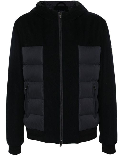 Corneliani Black Panelled Hooded Jacket for men