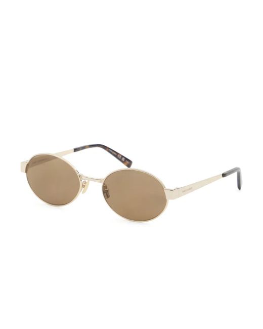 Saint Laurent White Round-Frame Sunglasses
