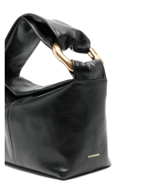 Jil Sander Black Medium Leather Tote Bag