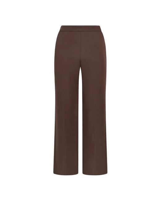 Maliparmi Brown Sleek Urban Cady Ankle-Length Bootcut Trousers