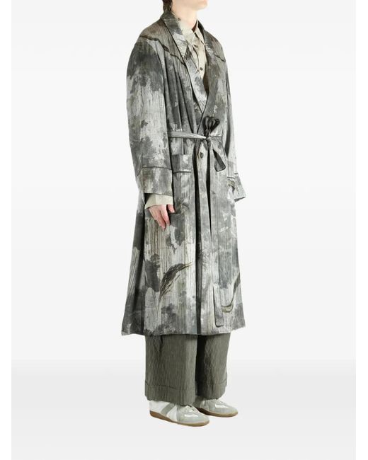 Ziggy Chen Gray Printed Kimono for men